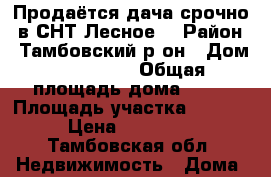 Продаётся дача срочно, в СНТ Лесное. › Район ­ Тамбовский р-он › Дом ­ 160/161 › Общая площадь дома ­ 55 › Площадь участка ­ 1 000 › Цена ­ 950 000 - Тамбовская обл. Недвижимость » Дома, коттеджи, дачи продажа   . Тамбовская обл.